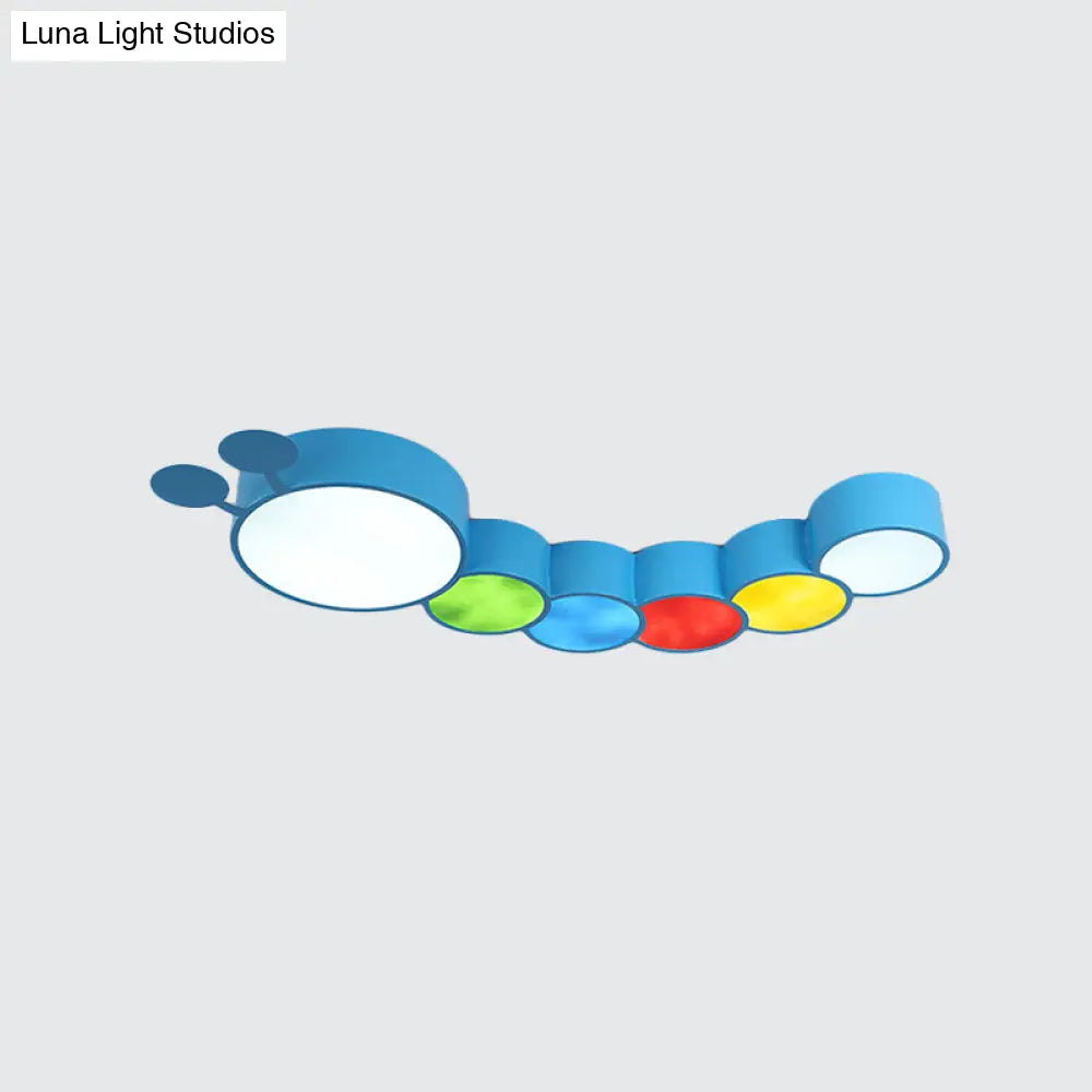 DecorBites™ Cartoon Caterpillar LED Ceiling Lamp in Yellow/Blue