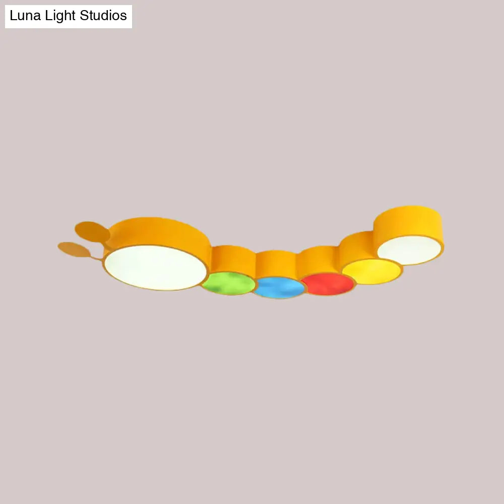 DecorBites™ Cartoon Caterpillar LED Ceiling Lamp in Yellow/Blue