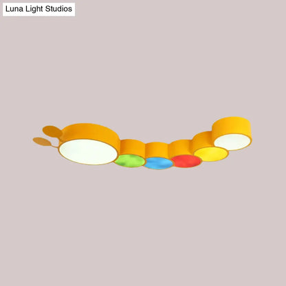 DecorBites™ Cartoon Caterpillar LED Ceiling Lamp in Yellow/Blue