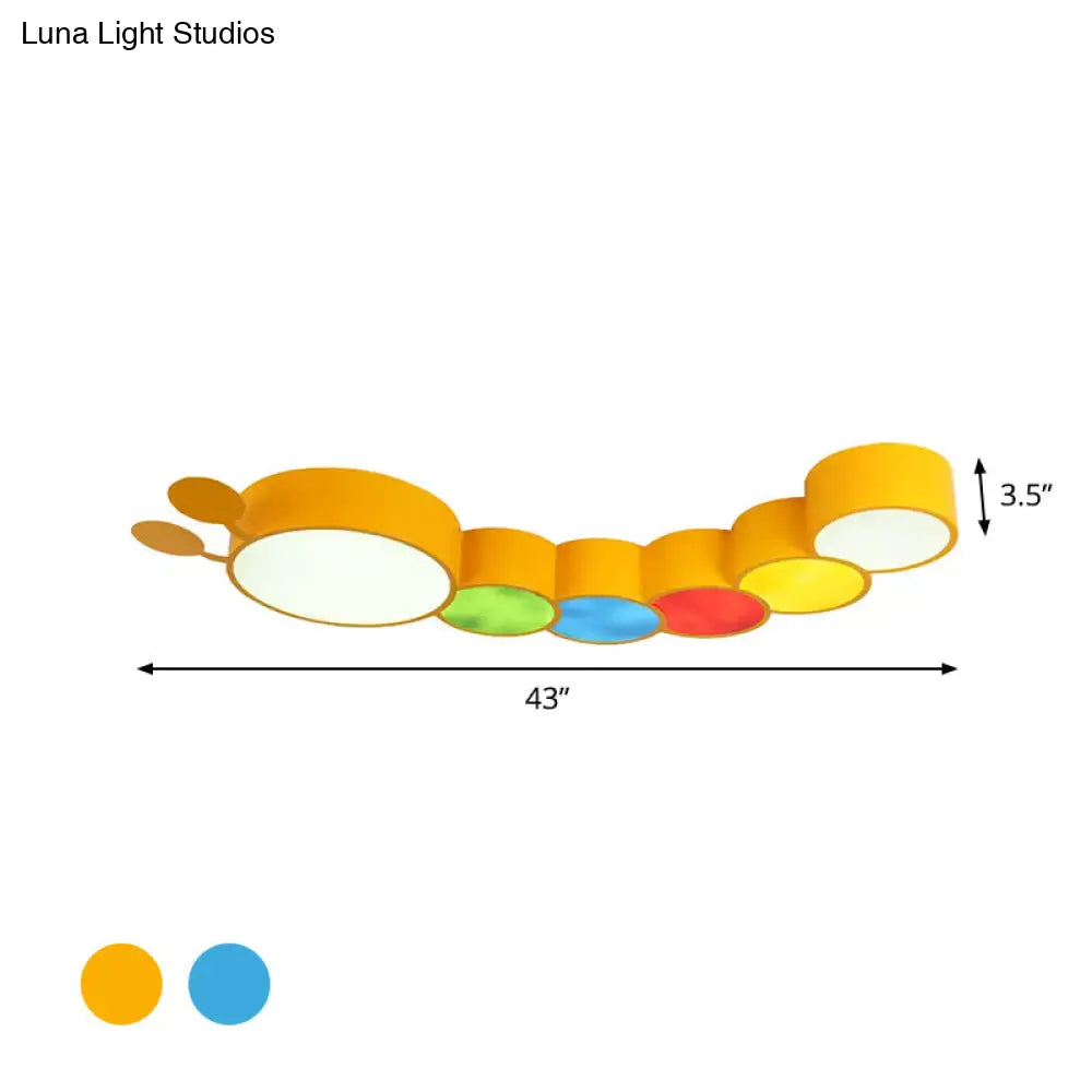 DecorBites™ Cartoon Caterpillar LED Ceiling Lamp in Yellow/Blue