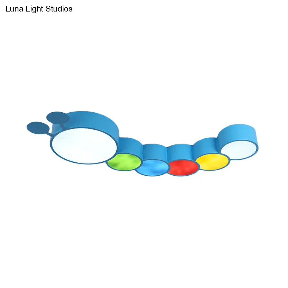 DecorBites™ Cartoon Caterpillar LED Ceiling Lamp in Yellow/Blue