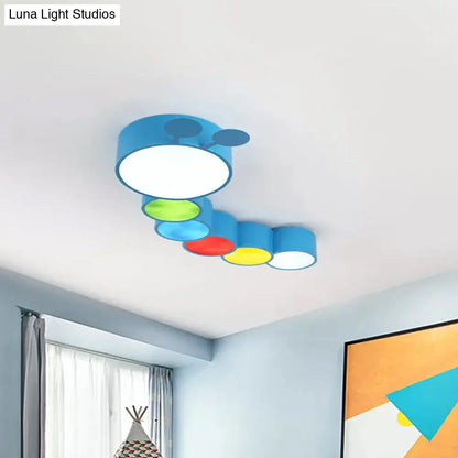 DecorBites™ Cartoon Caterpillar LED Ceiling Lamp in Yellow/Blue