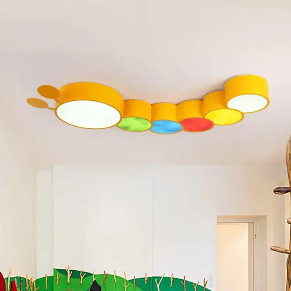 DecorBites™ Cartoon Caterpillar LED Ceiling Lamp in Yellow/Blue