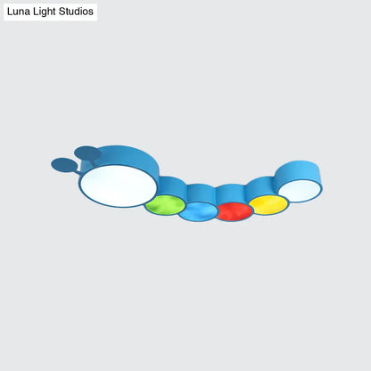 DecorBites™ Cartoon Caterpillar LED Ceiling Lamp in Yellow/Blue