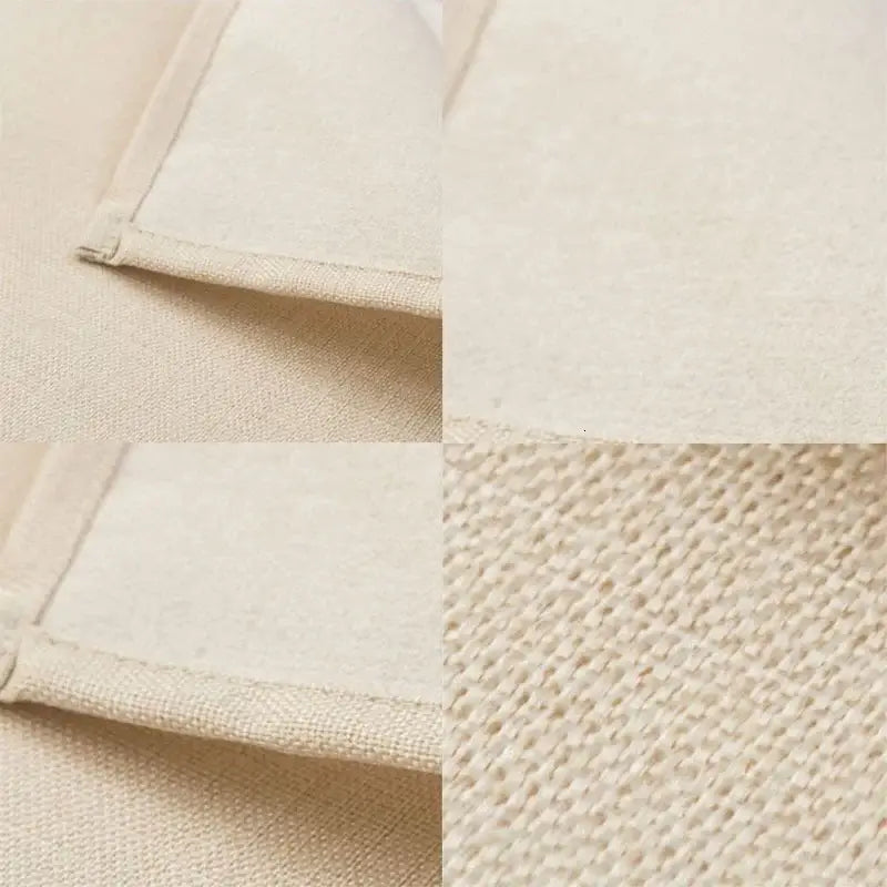 Beige canvas napkin with woven texture and stitched edges in decorbites cute owl animal dining table placemats set of 6