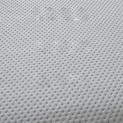 Light gray breathable mesh fabric with small raised dots on the back side of decorbites cartoon embroidered fitted sheet