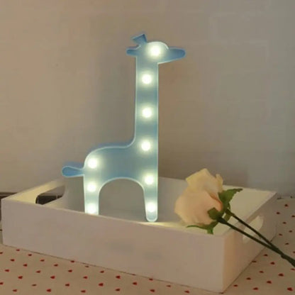 Cartoon Giraffe LED Nightlight for Bedside - Plastic Wall-mounted Nightstand Lamp