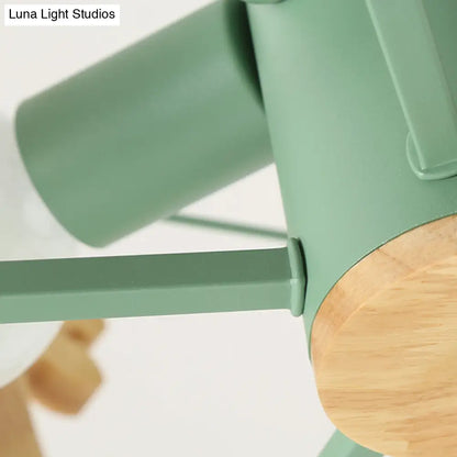 Lámpara de techo DecorBites™ con forma de jirafa de dibujos animados, de madera, con 5 luces y montaje semiempotrado: perfecta para la habitación de los niños o el jardín de infancia.