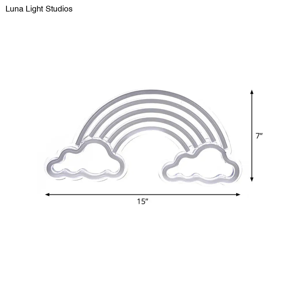 Lámpara de noche LED de dibujos animados con pantalla arcoíris - Iluminación nocturna blanca