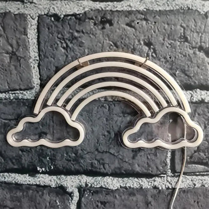 Lámpara de noche LED de dibujos animados con pantalla arcoíris - Iluminación nocturna blanca