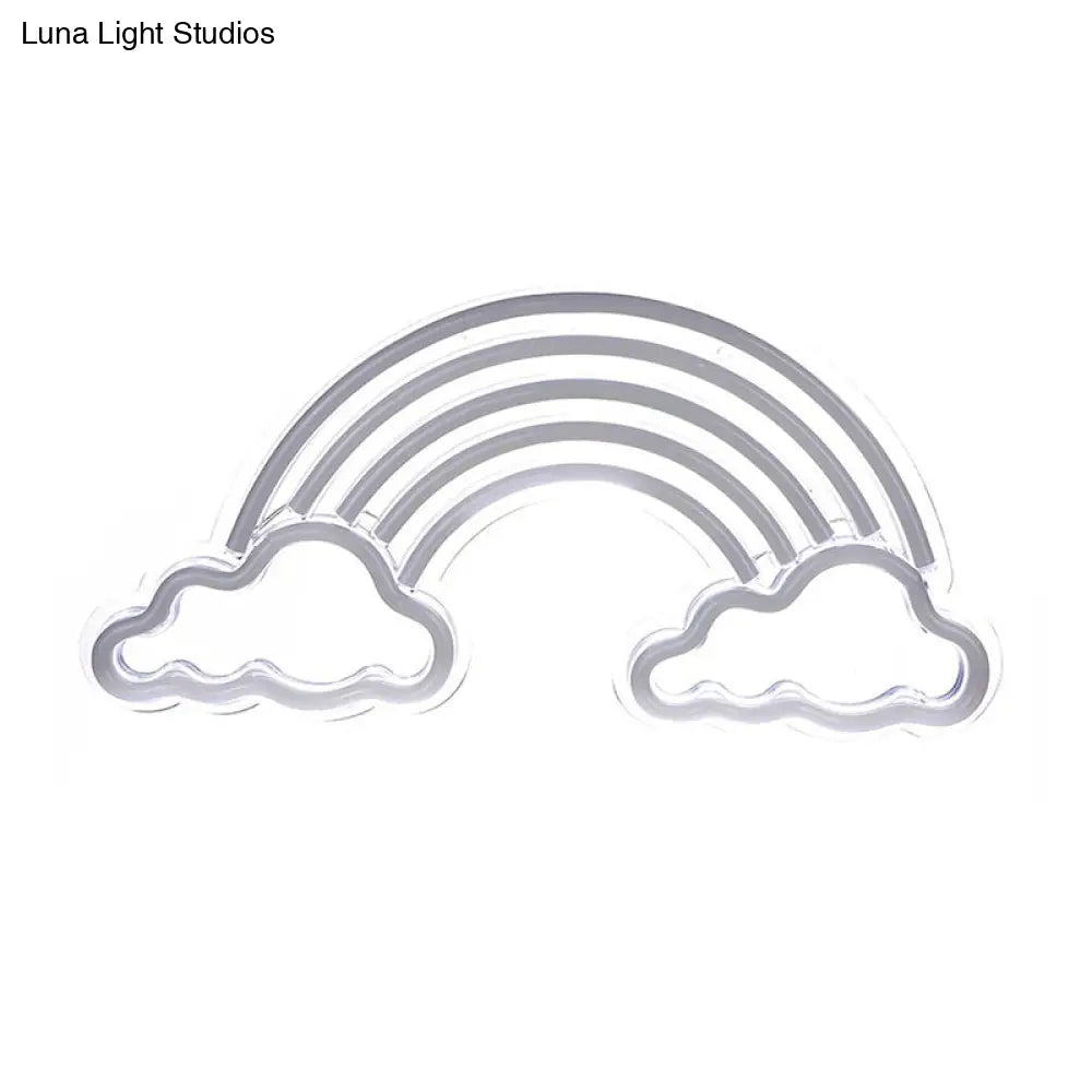 Lámpara de noche LED de dibujos animados con pantalla arcoíris - Iluminación nocturna blanca