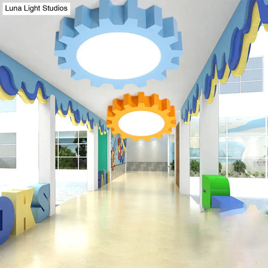 DecorBites™ DecorBites™ Cartoon LED Ceiling Light for Kindergarten: Metal Gear Ceiling Mount