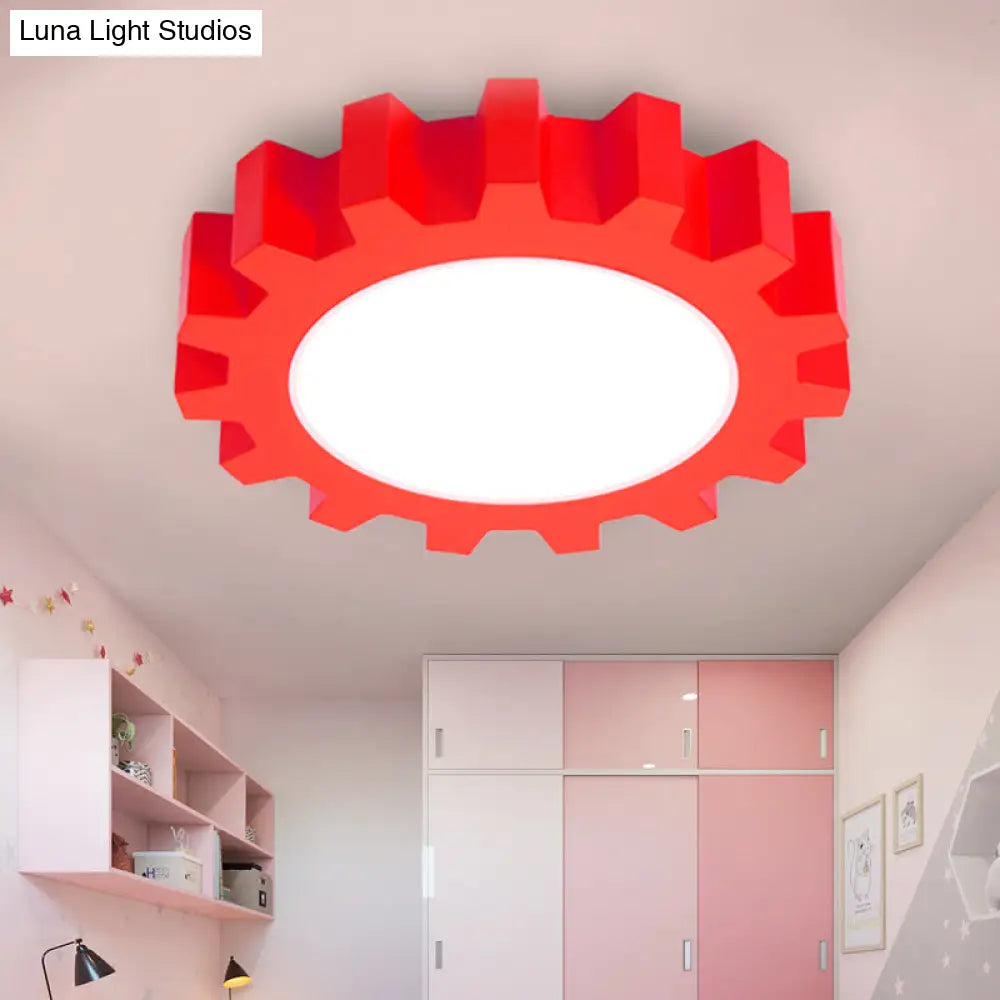 DecorBites™ DecorBites™ Cartoon LED Ceiling Light for Kindergarten: Metal Gear Ceiling Mount