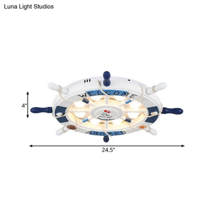 DecorBites™ Cartoon LED Ceiling Light: Stylish Pink/White Rudder Design for Bedroom