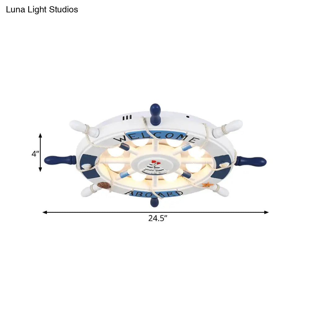 DecorBites™ Cartoon LED Ceiling Light: Stylish Pink/White Rudder Design for Bedroom