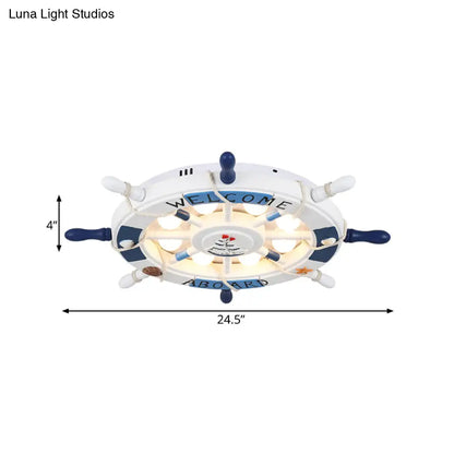 DecorBites™ Cartoon LED Ceiling Light: Stylish Pink/White Rudder Design for Bedroom