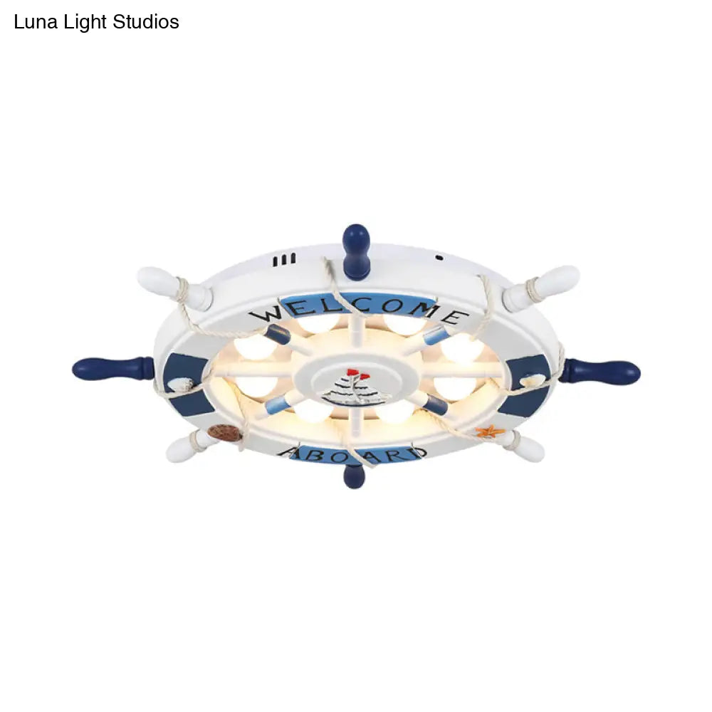 DecorBites™ Cartoon LED Ceiling Light: Stylish Pink/White Rudder Design for Bedroom