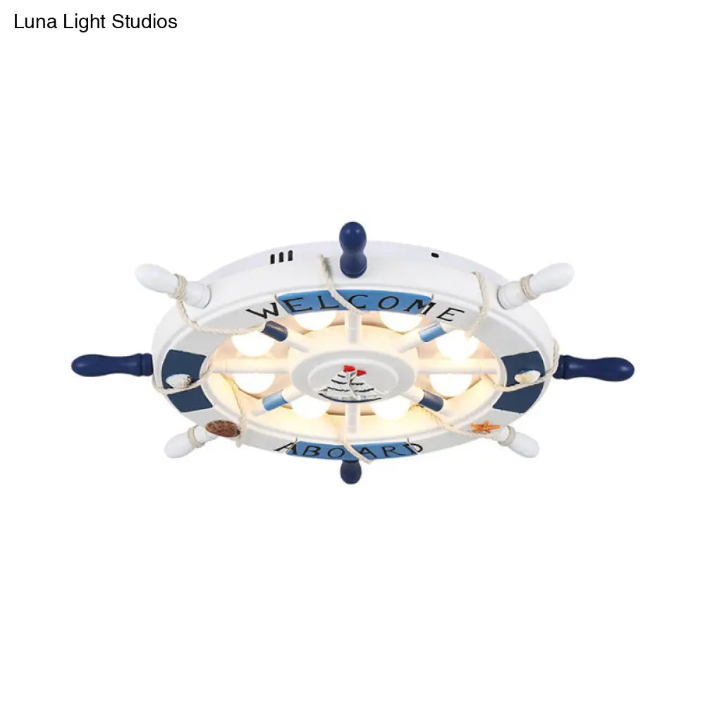 DecorBites™ Cartoon LED Ceiling Light: Stylish Pink/White Rudder Design for Bedroom