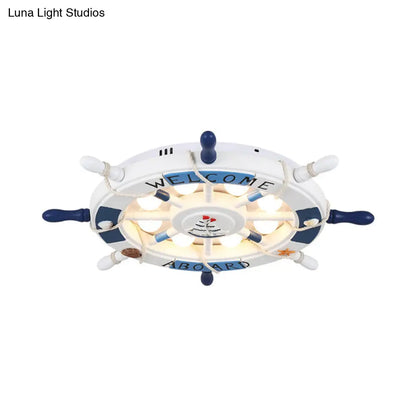 DecorBites™ Cartoon LED Ceiling Light: Stylish Pink/White Rudder Design for Bedroom