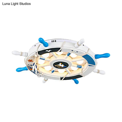 DecorBites™ Cartoon LED Ceiling Light: Stylish Pink/White Rudder Design for Bedroom