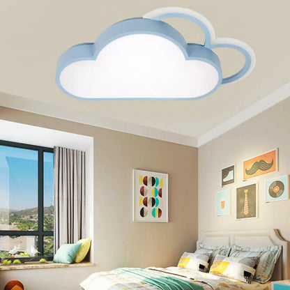DecorBites™ Cartoon LED Cloud Flushmount Lighting: Blue/Pink Stylish Ceiling Fixture in Warm/White Light
