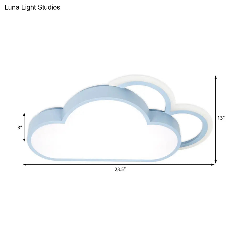 DecorBites™ Cartoon LED Cloud Flushmount Lighting: Blue/Pink Stylish Ceiling Fixture in Warm/White Light