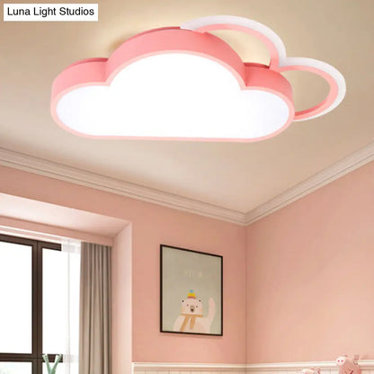 DecorBites™ Cartoon LED Cloud Flushmount Lighting: Blue/Pink Stylish Ceiling Fixture in Warm/White Light