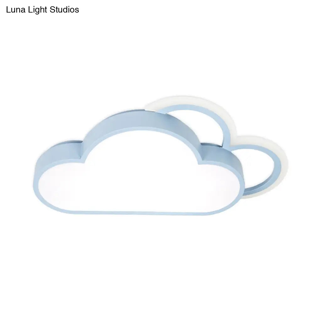 DecorBites™ Cartoon LED Cloud Flushmount Lighting: Blue/Pink Stylish Ceiling Fixture in Warm/White Light