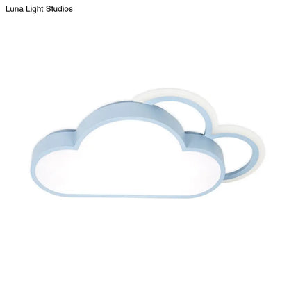 DecorBites™ Cartoon LED Cloud Flushmount Lighting: Blue/Pink Stylish Ceiling Fixture in Warm/White Light