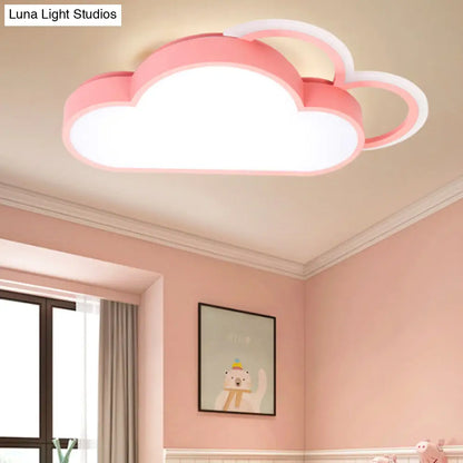 DecorBites™ Cartoon LED Cloud Flushmount Lighting: Blue/Pink Stylish Ceiling Fixture in Warm/White Light
