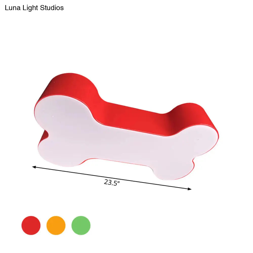 Lámpara de techo empotrada DecorBites™ con forma de hueso de perro LED de dibujos animados - Metal, Rojo/Amarillo/Verde - 49,5 cm/60 cm de ancho