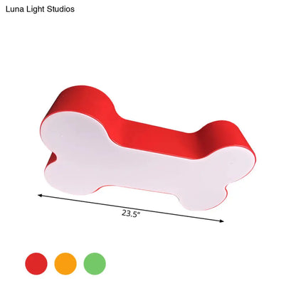 Lámpara de techo empotrada DecorBites™ con forma de hueso de perro LED de dibujos animados - Metal, Rojo/Amarillo/Verde - 49,5 cm/60 cm de ancho