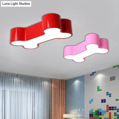 Lámpara de techo empotrada DecorBites™ con forma de hueso de perro LED de dibujos animados - Metal, Rojo/Amarillo/Verde - 49,5 cm/60 cm de ancho