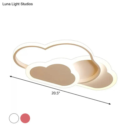 Lámpara de techo LED empotrada DecorBites™ con diseño de dibujos animados - Acrílico efecto nube, luz blanca/rosa, luz cálida/blanca - Ideal para dormitorio - 42 cm/52 cm de ancho