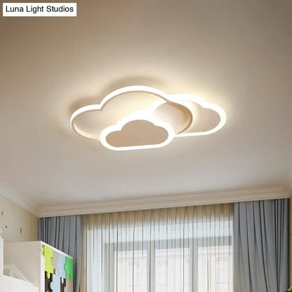 Lámpara de techo LED empotrada DecorBites™ con diseño de dibujos animados - Acrílico efecto nube, luz blanca/rosa, luz cálida/blanca - Ideal para dormitorio - 42 cm/52 cm de ancho