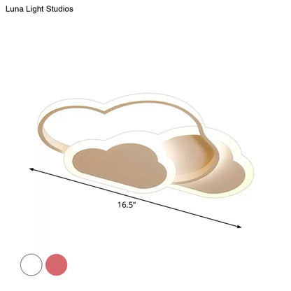 Lámpara de techo LED empotrada DecorBites™ con diseño de dibujos animados - Acrílico efecto nube, luz blanca/rosa, luz cálida/blanca - Ideal para dormitorio - 42 cm/52 cm de ancho