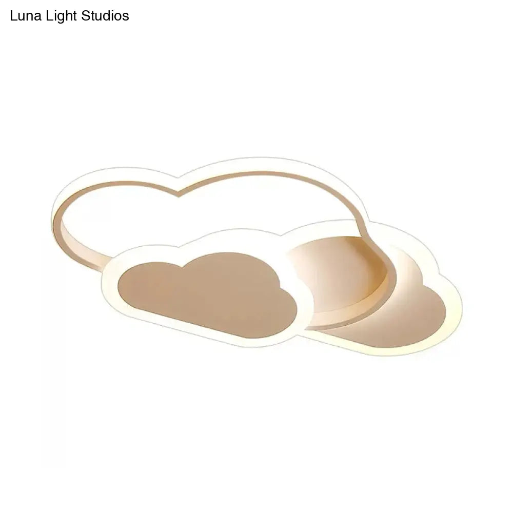 Lámpara de techo LED empotrada DecorBites™ con diseño de dibujos animados - Acrílico efecto nube, luz blanca/rosa, luz cálida/blanca - Ideal para dormitorio - 42 cm/52 cm de ancho