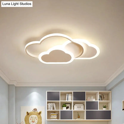 Lámpara de techo LED empotrada DecorBites™ con diseño de dibujos animados - Acrílico efecto nube, luz blanca/rosa, luz cálida/blanca - Ideal para dormitorio - 42 cm/52 cm de ancho