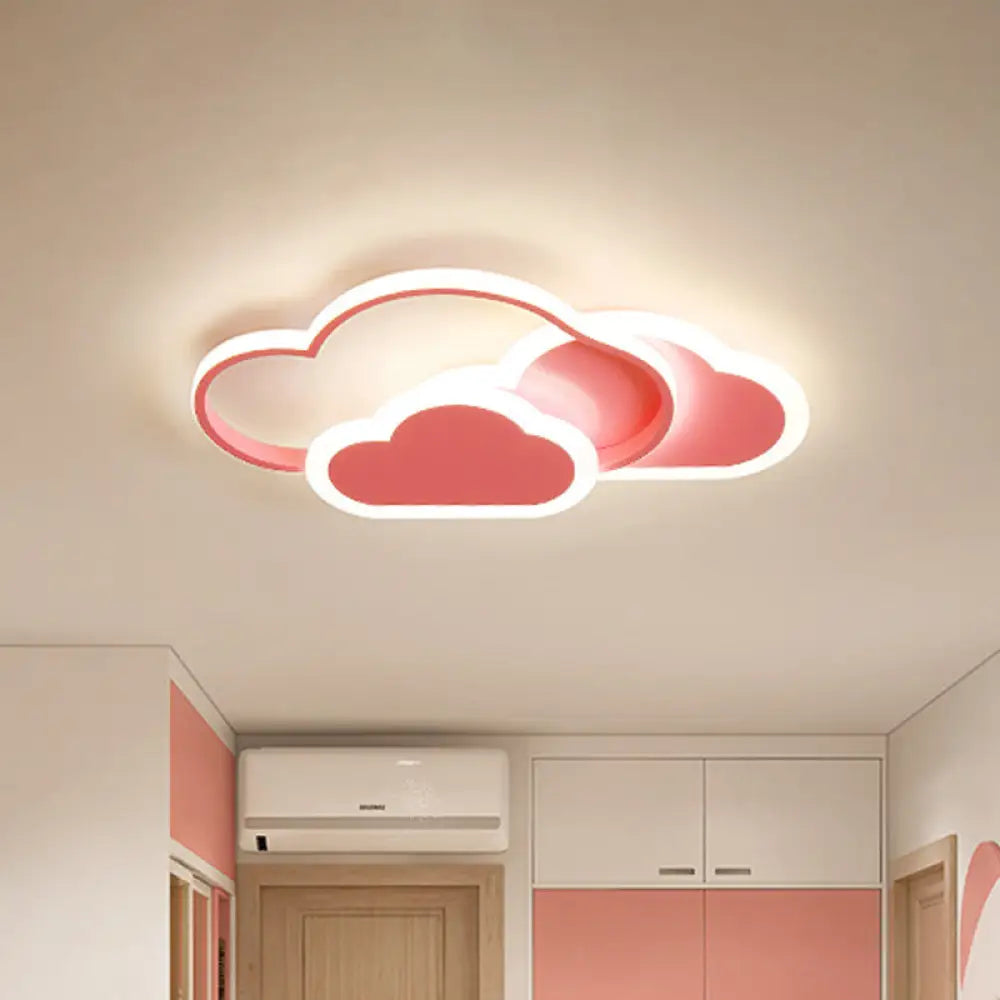 Lámpara de techo LED empotrada DecorBites™ con diseño de dibujos animados - Acrílico efecto nube, luz blanca/rosa, luz cálida/blanca - Ideal para dormitorio - 42 cm/52 cm de ancho