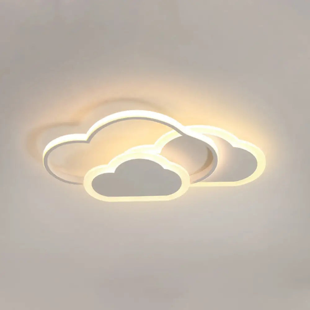 Lámpara de techo LED empotrada DecorBites™ con diseño de dibujos animados - Acrílico efecto nube, luz blanca/rosa, luz cálida/blanca - Ideal para dormitorio - 42 cm/52 cm de ancho