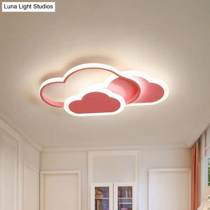 Lámpara de techo LED empotrada DecorBites™ con diseño de dibujos animados - Acrílico efecto nube, luz blanca/rosa, luz cálida/blanca - Ideal para dormitorio - 42 cm/52 cm de ancho