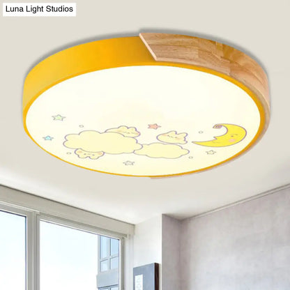 DecorBites™ Cartoon LED Flush Ceiling Light Fixture for Kindergartens - Round Acrylic LED Ceiling Light