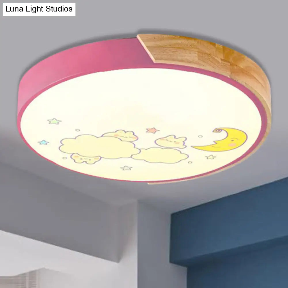 DecorBites™ Cartoon LED Flush Ceiling Light Fixture for Kindergartens - Round Acrylic LED Ceiling Light