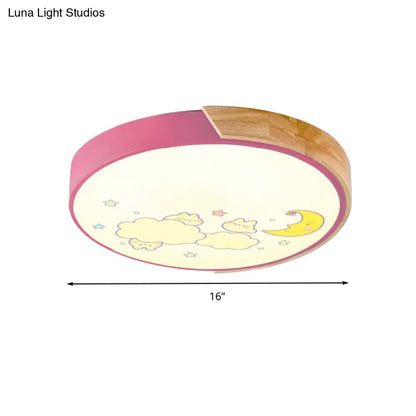 DecorBites™ Cartoon LED Flush Ceiling Light Fixture for Kindergartens - Round Acrylic LED Ceiling Light