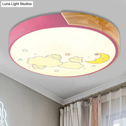 DecorBites™ Cartoon LED Flush Ceiling Light Fixture for Kindergartens - Round Acrylic LED Ceiling Light