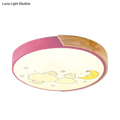DecorBites™ Cartoon LED Flush Ceiling Light Fixture for Kindergartens - Round Acrylic LED Ceiling Light