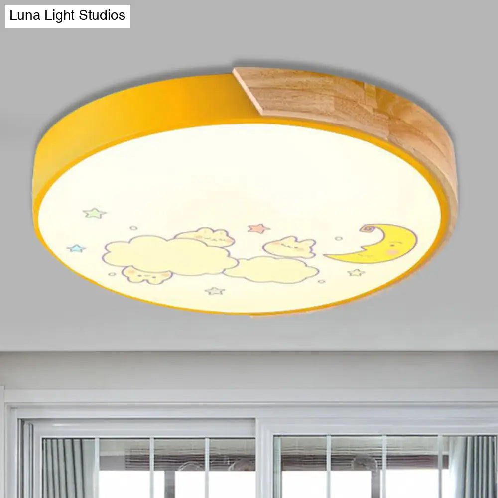 DecorBites™ Cartoon LED Flush Ceiling Light Fixture for Kindergartens - Round Acrylic LED Ceiling Light