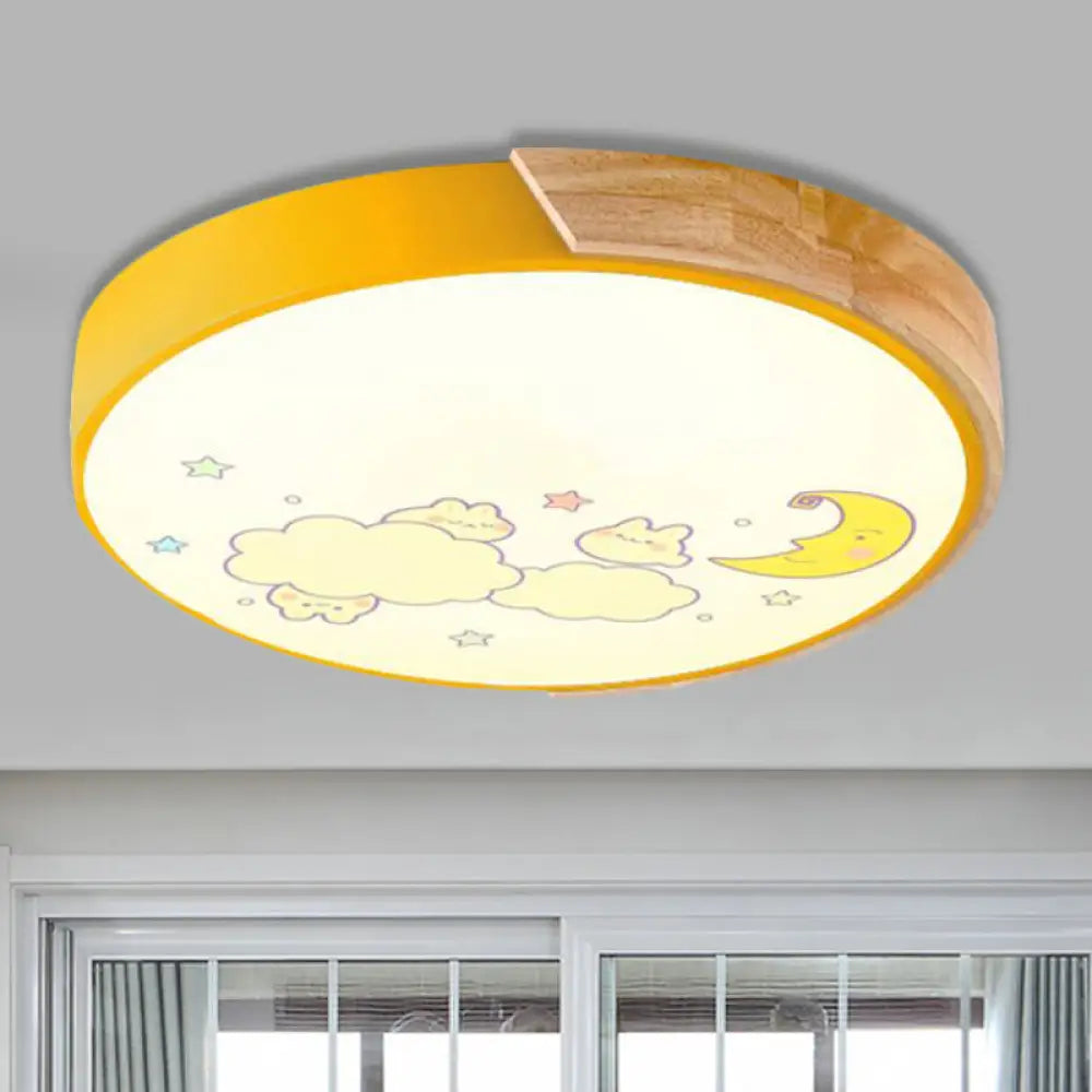 DecorBites™ Cartoon LED Flush Ceiling Light Fixture for Kindergartens - Round Acrylic LED Ceiling Light