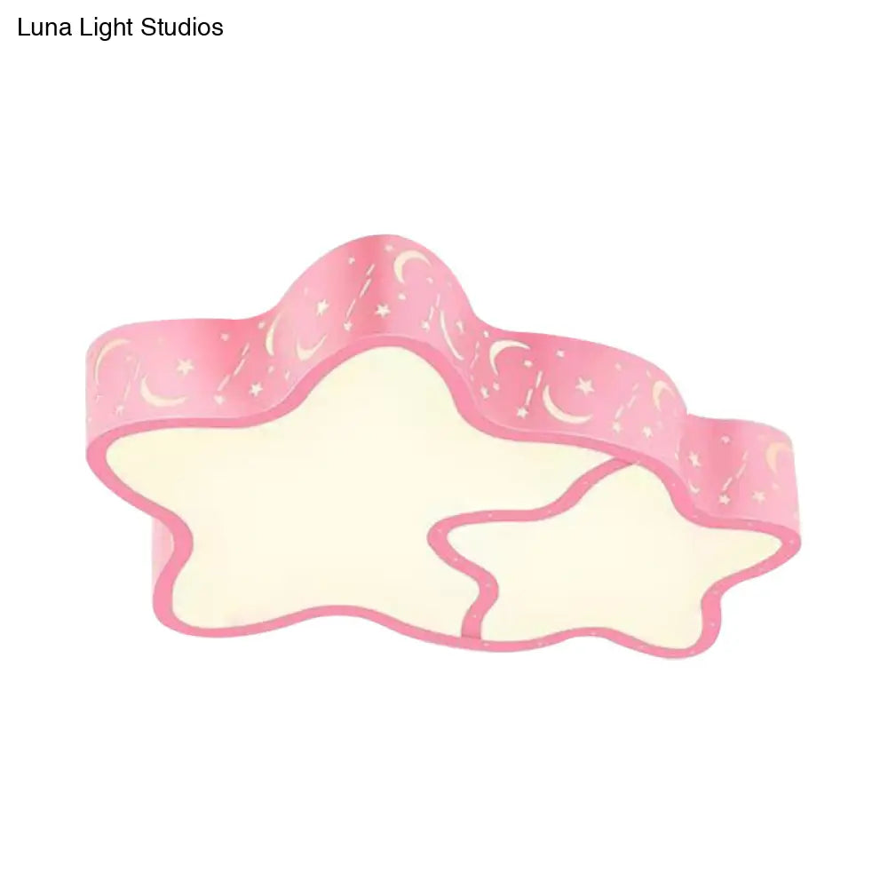 DecorBites™ Cartoon LED Flush Mount Ceiling Light for Classrooms - Star Shade Acrylic Fixture