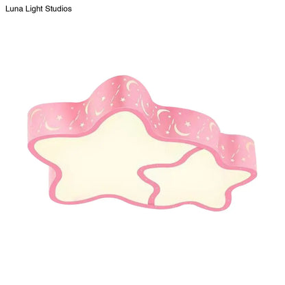 DecorBites™ Cartoon LED Flush Mount Ceiling Light for Classrooms - Star Shade Acrylic Fixture